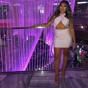 Baby pink halter dress from Luna B